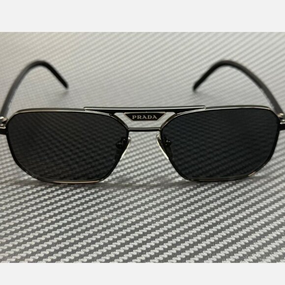 New PRADA Black Grey Men's 57mm Sunglasses - Picture 2 of 5